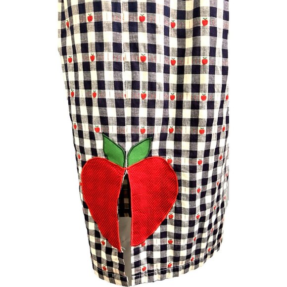 Vintage 70s Handmade Novelty Apples Gingham Set Deadstock JH Shirt Cottagecore - Picture 14 of 16